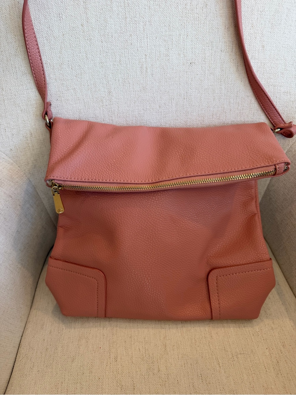 Women's Fold-Over Charming Charlie Crossbody Bag in Dusty Rose